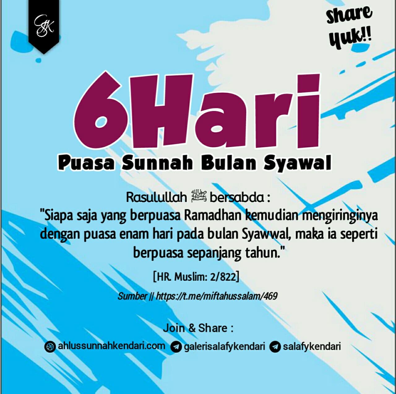 036_Puasa 6 Hari di Bulan Syawal Sama Dengan Puasa Setahun Penuh